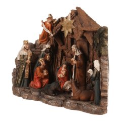 Betlém se třemi králi - polyresin, LED osvětlení, barva hnědá (ALA1670)
