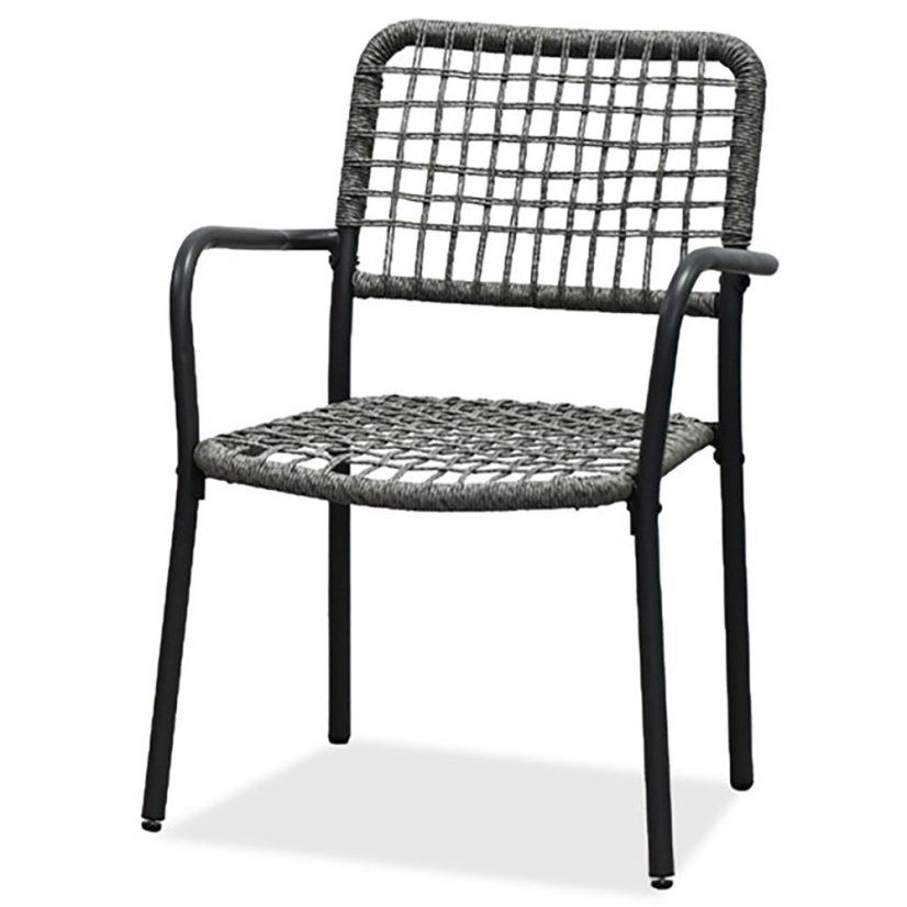 Balkónový set 1 + 2, stůl 60x60, židle umělý ratan barva antracit,  kov antracit (AZ-L1103 GREY)