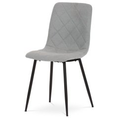 Moderní jídelní židle, stříbrná látka, nohy černý kov (CT-283 SIL2)