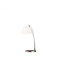 Stolní lampa (0051.71.6) TL MALMÖ, Nickel, gebürstet, Weiss, 1 flg., E27,60 W, IP20, D 24 cm, H 50 cm