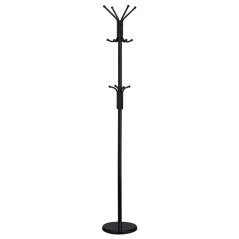 Věšák stojanový, výška 182 cm, kovová konstrukce, černý matný lak, nosnost 10 kg (80001-06B BK)