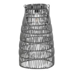 Lucerna umělý ratan, kónická, LED osvětl., šedá, cena za sadu 2 ks (PLA102 GREY)