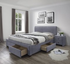 Manželská postel s úložným prostorem MODENA 3 šedá velvet