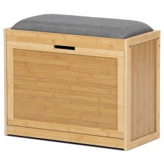 Botník, masiv bambus, přírodní odstín, šedá látka (DR-N1014 GREY2)