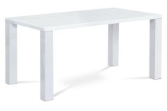 Moderní jídelní stůl 160x90x76 cm, vysoký lesk bílý (AT-3008 WT)