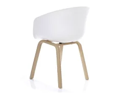 Moderní jídelní židle EGO bílá, dub