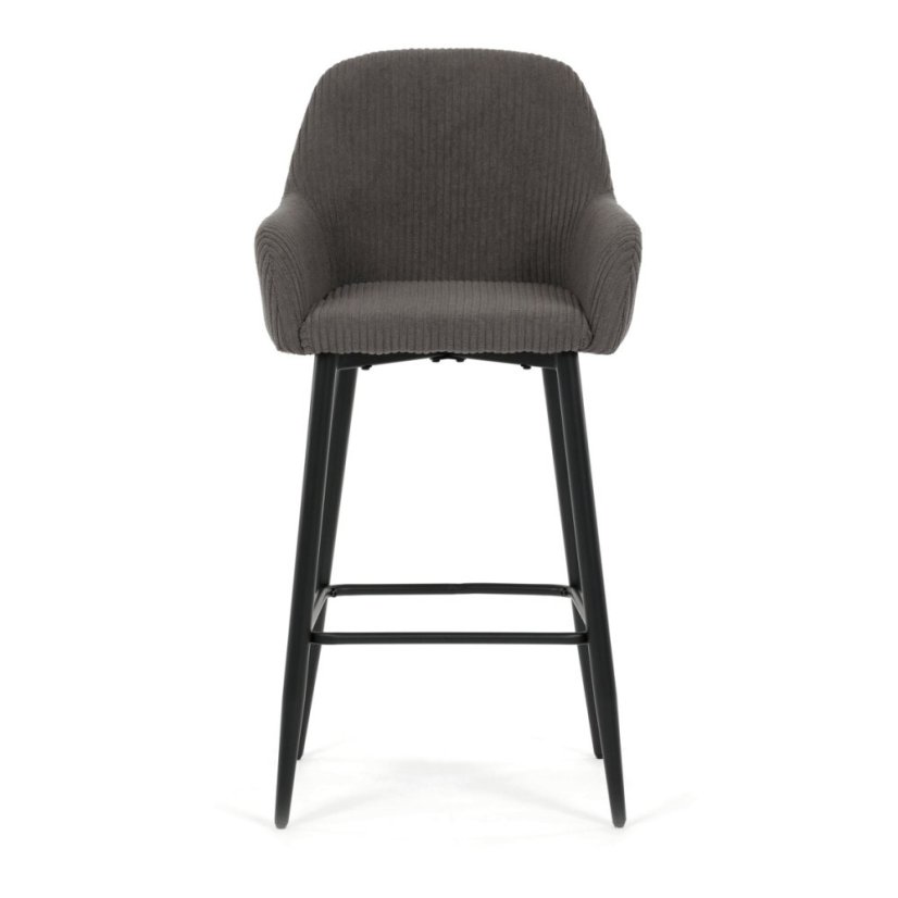Barová židle šedá, látka, AUB-V4009 GREY6