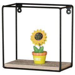 Nástěnné polička  30 cm, MDF, dekor dub, kov černý mat (P-061 OAK)