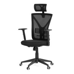 Kancelářská židle, černá mesh, plastový kříž (KA-Q851 BK)
